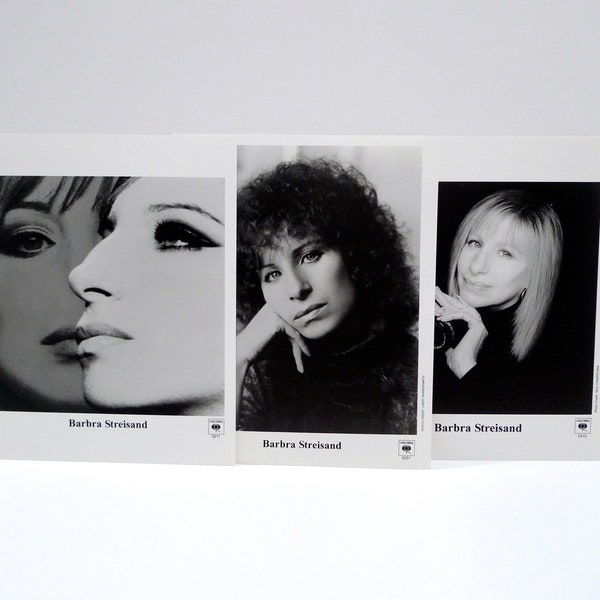 Barbra Streisand Photographs - Profile / Leaning on Hand / With Lens 2002 Vintage Original Press Release Black and White Photo Mohawk Music
