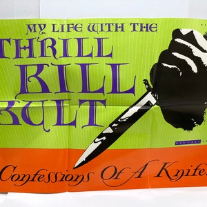 Póster de Mi vida con Thrill Kill Kult - Confesiones de un cuchillo 1990 / Póster original de Wax Trax / Bomb Gang Girlz / Jacky B / Mohawk Music
