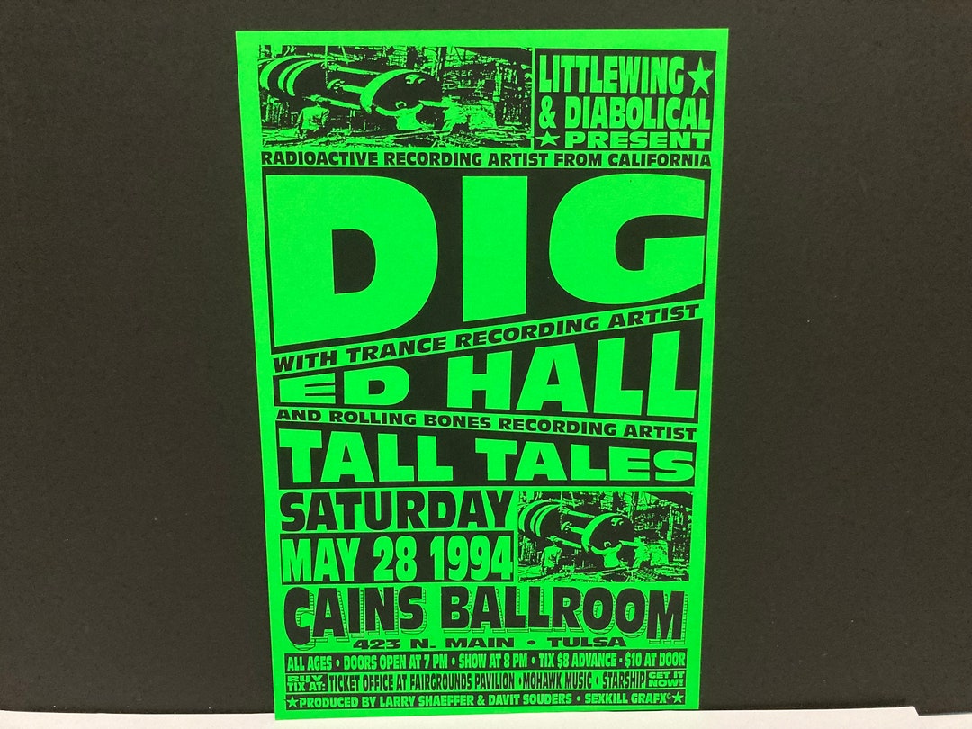 Dig & Ed Hall Poster - May 28, 1994 - Radioactive Tour With Tall Tales ...