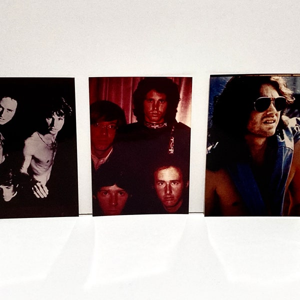 The Doors Photo Set - 3 Vintage 1980s Press Photograph Elektra Records Classic Rock Band Jim Morrison Ray Manzarek Robby Krieger MohawkMusic