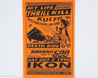 My Life With The Thrill Kill Kult Flyer / Handbill October 5 1996 Concert / TKK Band Flyer / Death Ride Ikon Tulsa Oklahoma / Mohawk Music