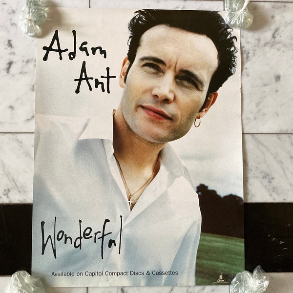 Adam Ant Poster - Wonderful 1995 / UK British - Post Punk Pop New Wave Band / Portrait Poster / Mohawk Music Record Store