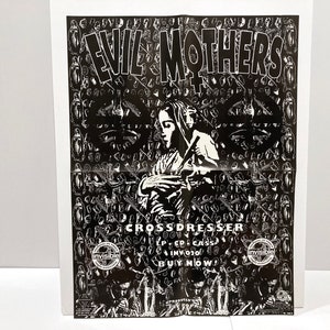 Póster original de Evil Mothers - 1992 Invisible Records - Curse Mackey de mi vida con The Thrill Kill Kult / San Antonio TX - Mohawk Music