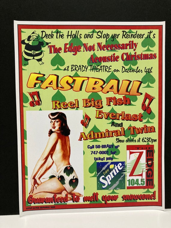 Fastball, Reel Big Fish, Everlast Poster Live Christmas Concert Tour  December 4, 90's / Brady Theatre Tulsa OK / Mohawk Music Records 