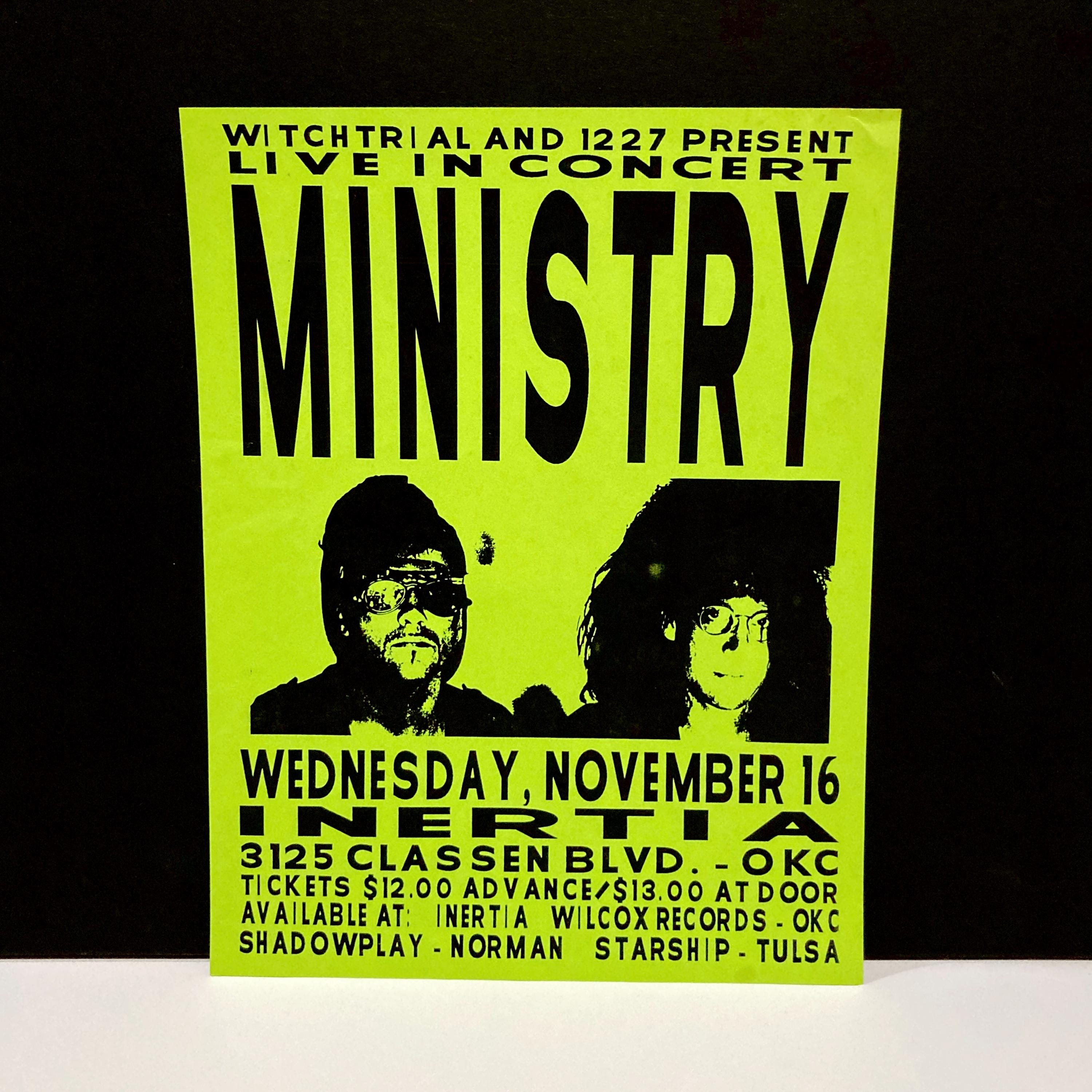 Ministry Original Flyer / Mini Poster 1988 (11 X 8.5 In) Vintage
