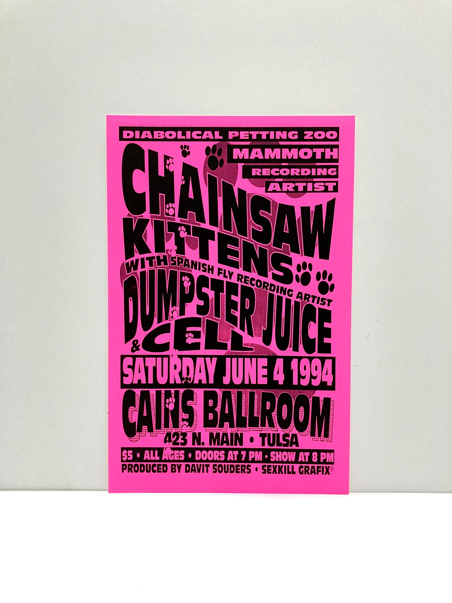 Chainsaw Kittens Poster Vintage 1994 Pop Heiress Tour Flyer Etsy