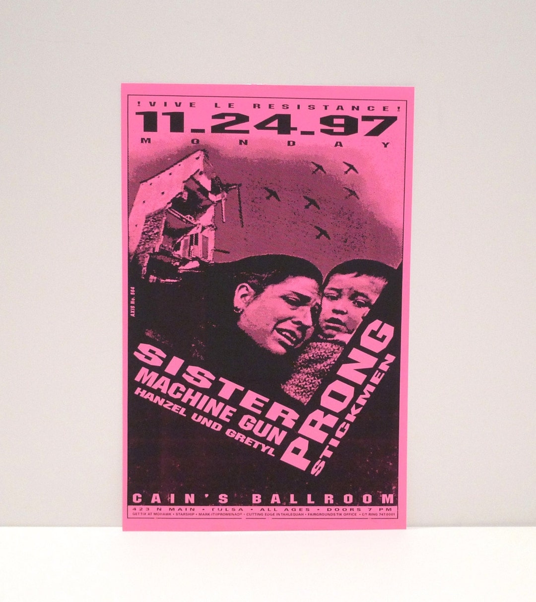 Sister Machine Gun Singer Sister Machine Gun Poster November 24, 1997 Concert / Cains Ballroom ...