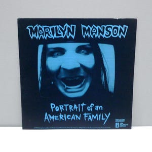 Póster de Marilyn Manson, plano a dos caras (30,5 x 30,5 cm) - Retrato de una familia estadounidense - Vintage, 1994, original de Nothing Records / Mohawk Music Store