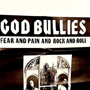 Afiche de God Bullies - Fear And Pain 1989 / Afiche original - ver segunda fotografía para imagen completa / Adam Berg / Livingstone / Mohawk Music