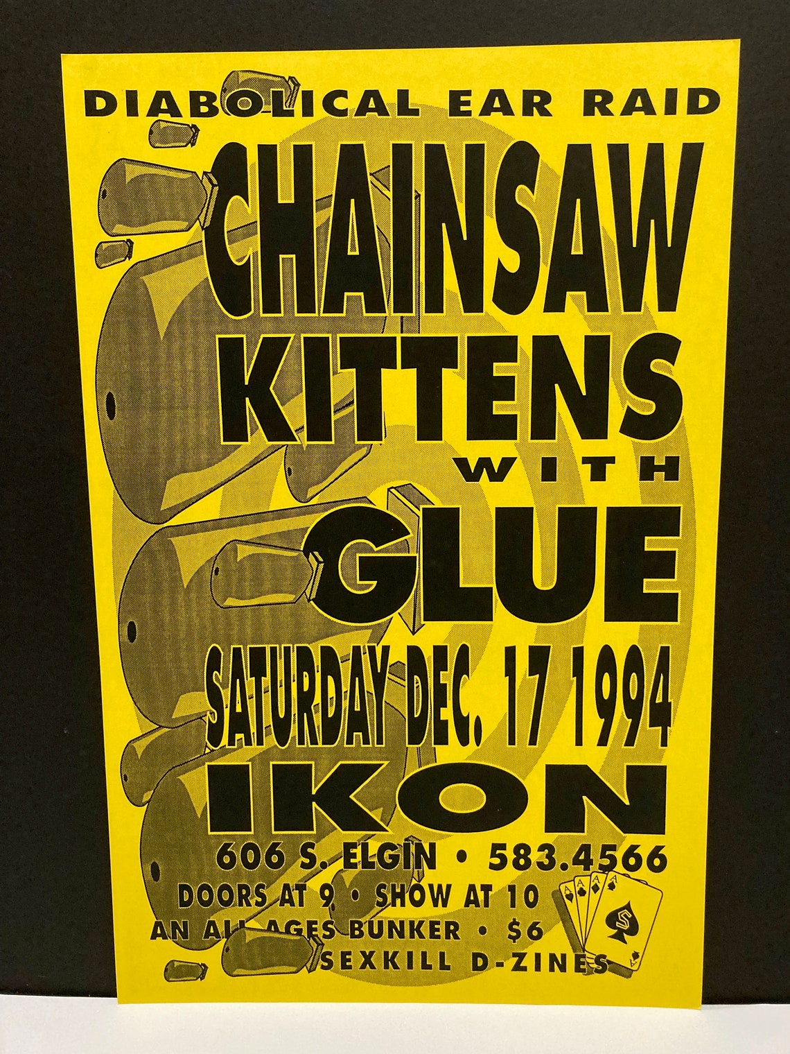 Chainsaw Kittens Poster Vintage December 17 1994 Glue Indie Etsy