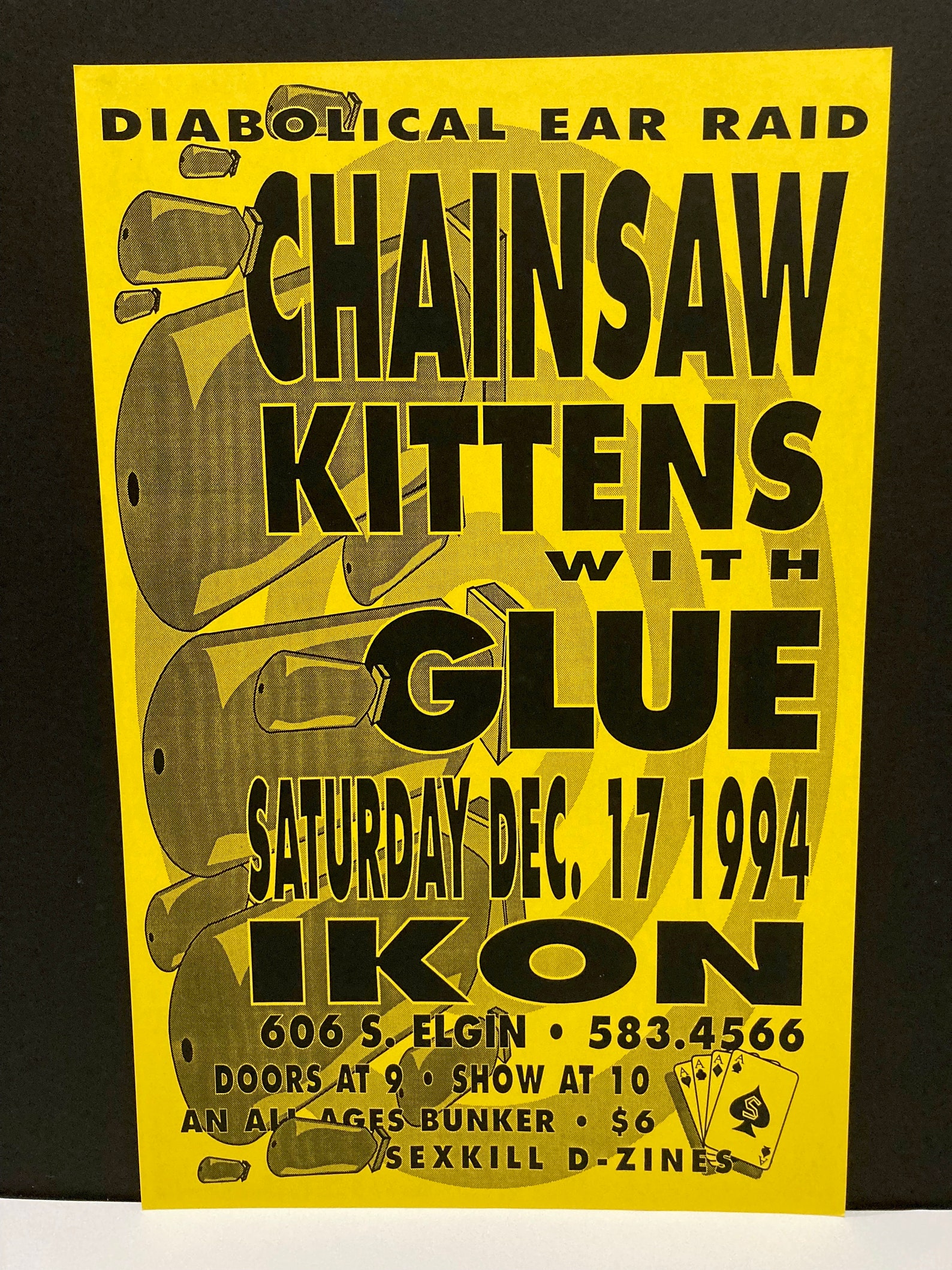 Chainsaw Kittens Poster Vintage December 17 1994 Glue Indie Etsy