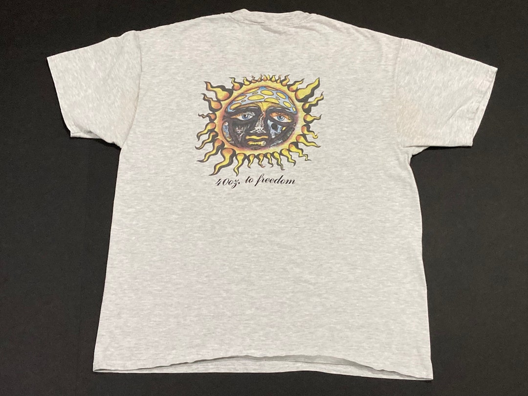 Sublime 40 Oz. to Freedom T Shirt Burning Sun Stoner Logo Long - Etsy