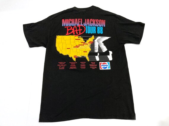 Michael Jackson T Shirt Bad Concert Tour Vintage 1988 Dates Pepsi