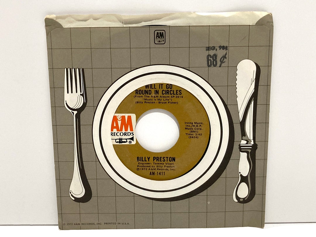 Billy Preston Will It Go Round in Circles Vinyl Record 7 Inch Single