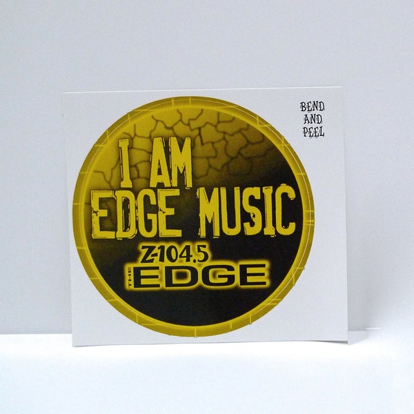 The Edge Z104.5 Sticker Tulsa OK Vintage Oversized Round Sticker / Alternative Rock FM Radio Station Tulsa & Pryor Oklahoma 90s Mohawk Music