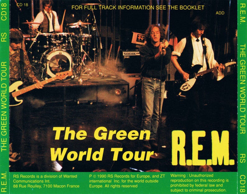 REM CD the Green World Tour Vintage 1989 Live Concert Tour | Etsy