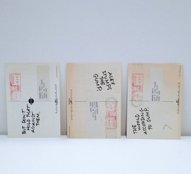 Sons of Freedom Gump Postcard Set 1991 Vintage Canadian Alternative Rock Band Don Harrison Don Binns Don Short 90s Mohawk Music Records