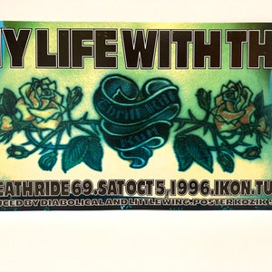 Póster de My Life With The Thrill Kill Kult, 5 de octubre de 1996 / Death Ride / Póster original de Wax Trax / Inferno Xpress Tour / Ikon / Mohawk Music