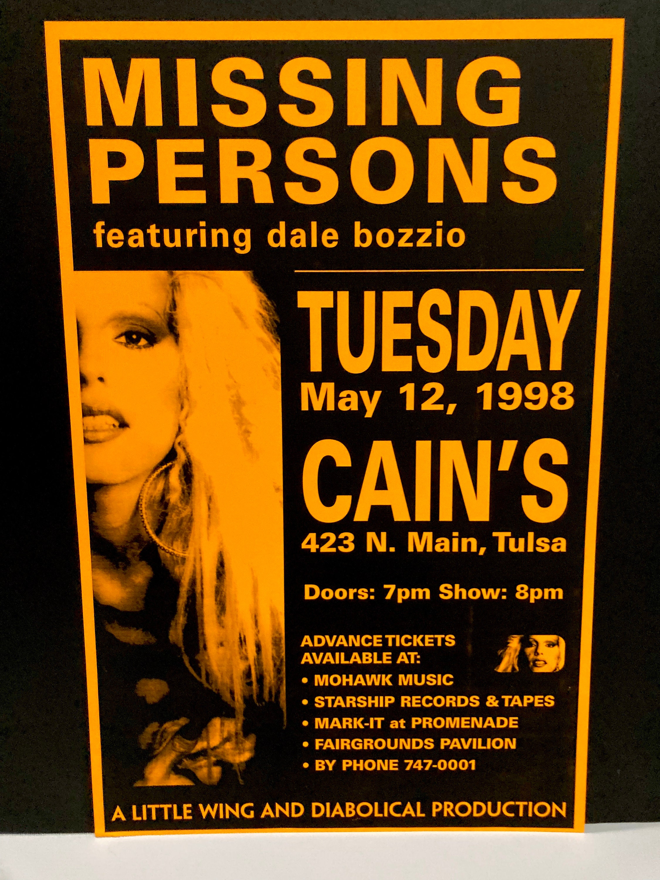 激レア有！MISSING PERSONS CD４枚セット Missing Persons Poster - Dale Bozzio - May 12, 1998 Concert