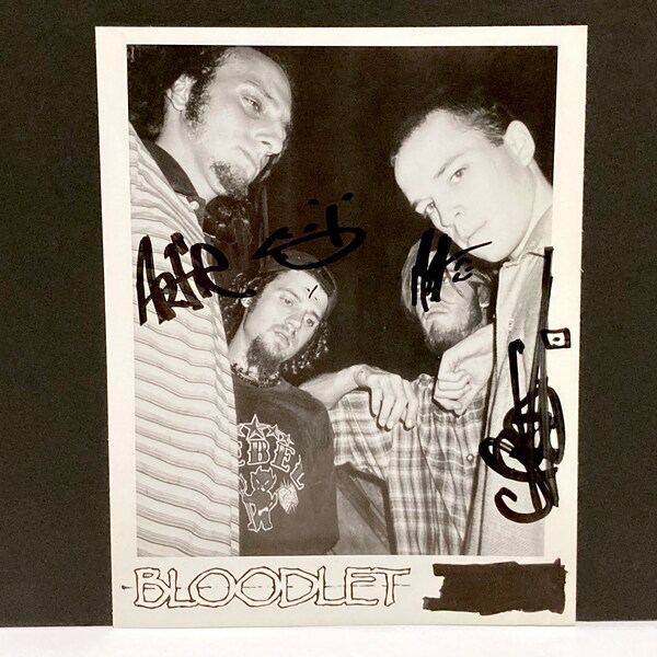 Bloodlet Autographed Photograph - Vintage Original Victory Records Press Release 90's Hardcore Rock Band Photo Mohawk Music Record Store