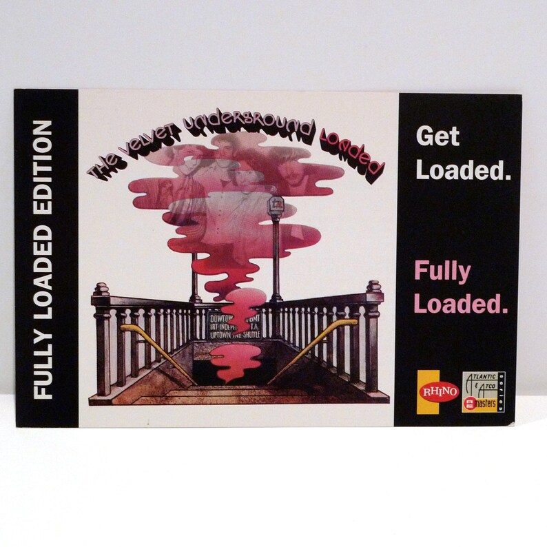 The Velvet Underground Postcard 1997 Vintage Loaded Lou Reed Band Card Fully Loaded Get Loaded Record Label Release Announcement MohawkMusic