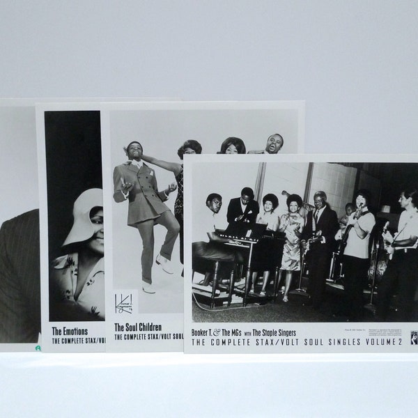 Stax Photo Set of 5 / RnB Press Photographs - Soul Children / Booker T & The MGs with Staple Singers / Emotions / Al Bell / Mohawk Music