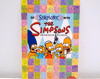 The Simpson Postcard 1999 Vintage Original Music From The Television Series Card / Homer, Marge Bart Lisa Maggie, Matt Groenig /Mohawk Music