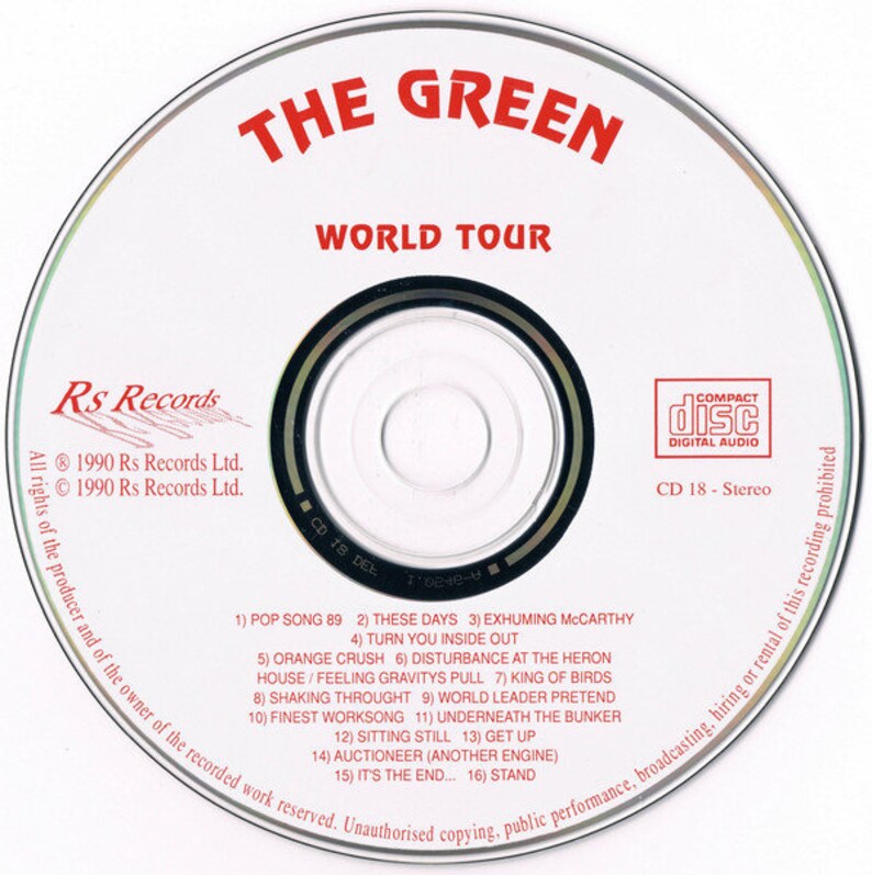 REM CD the Green World Tour Vintage 1989 Live Concert Tour Etsy