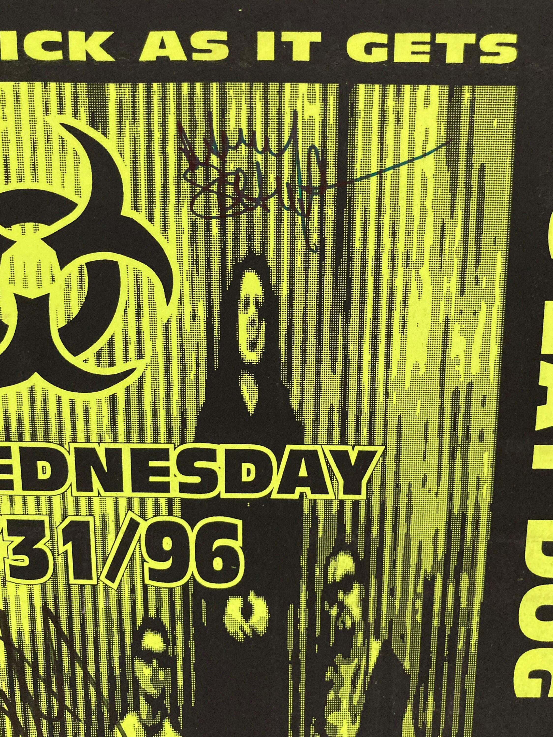 シモンズグランドセール Biohazard Vintage 1996, 31, July - Poster Autographed ミュージシャン
