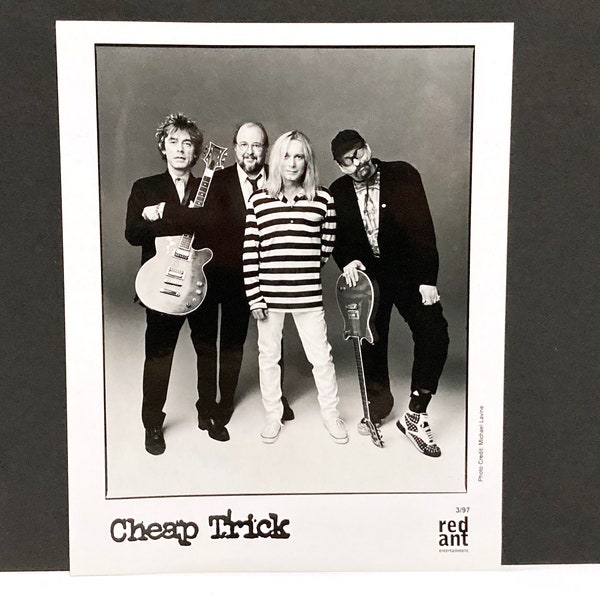 Cheap Trick Photograph - Original Red Ant Record Label Press Release Black & White Photo - Vintage 1997 - Rock Band MohawkMusic Record Store