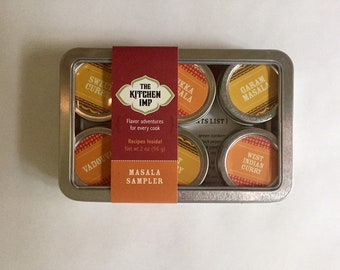 Masala Spice Sampler - 6 tins - Spice Set - Curries - Indian & West Indian Spice Sampler Kit