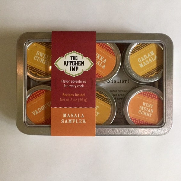 SALE Masala Spice Sampler - 6 tins - Spice Set - Curries - Indian & West Indian Spice Sampler Kit