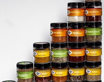 6 to 15 Spice Blends -- Rubs, Masalas - packets, bags, & bulk