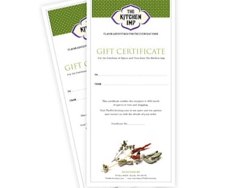Gift Certificate - Spices, teas, and sugars - 50 dollars