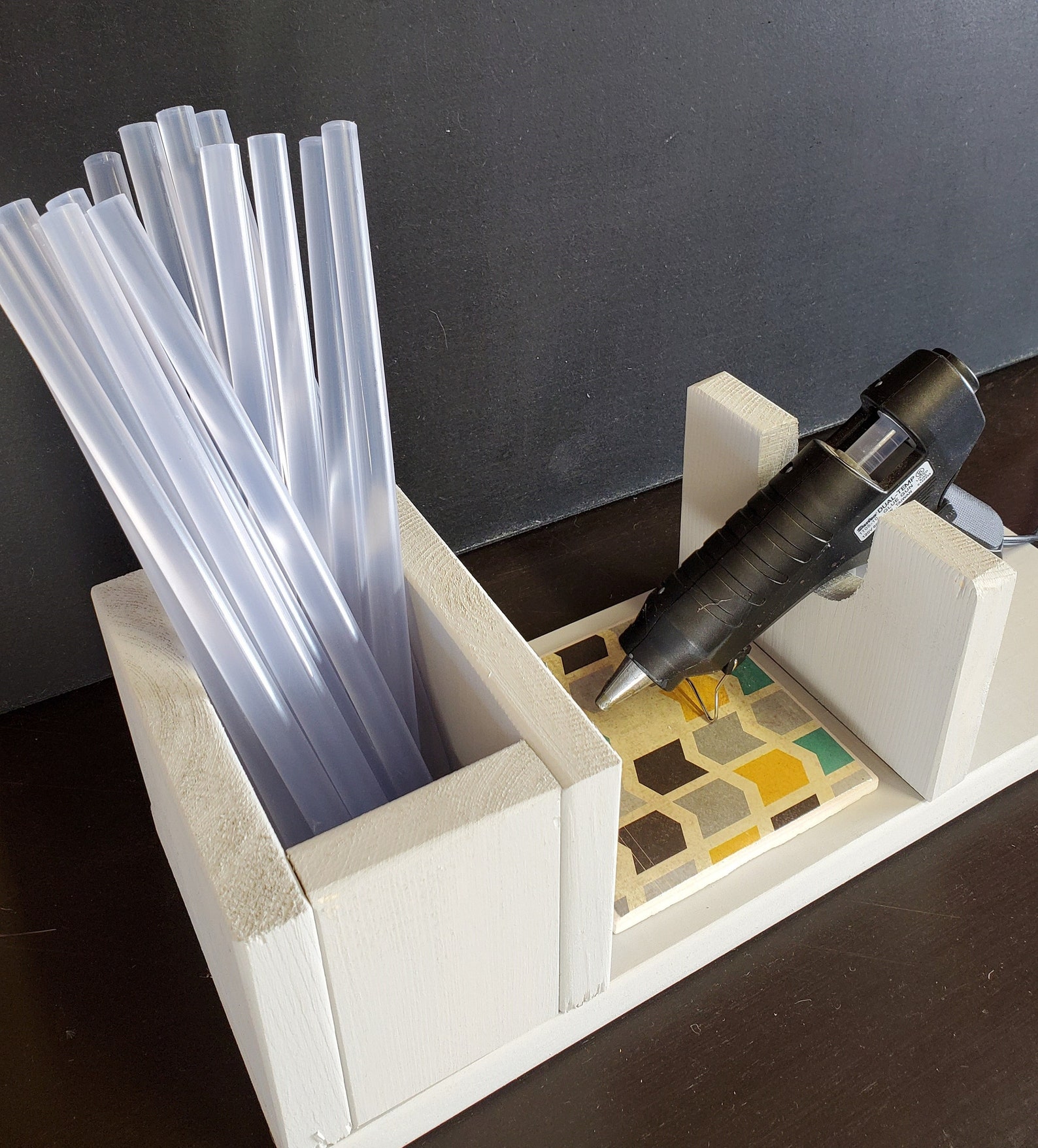 Wooden Glue Gun Holder with Glue Stick Holder Etsy