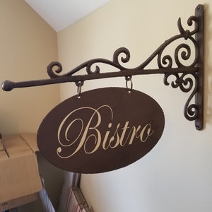 8x12 OVAL Metal Plaque/Bracket with Custom Lettering - Powder Room/Laundry Room/Pantry/Guest Room/Office/etc.