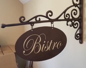 8x12 OVAL Metal Plaque/Bracket with Custom Lettering - Powder Room/Laundry Room/Pantry/Guest Room/Office/etc.