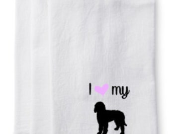 I love my ... Dog/Cat/Personalized Kitchen Flour Sack Towel