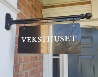 2-Sided Custom Outdoor Metal Sign with 18" Straight Bracket - Perfect for Businesses, House Signs and more!