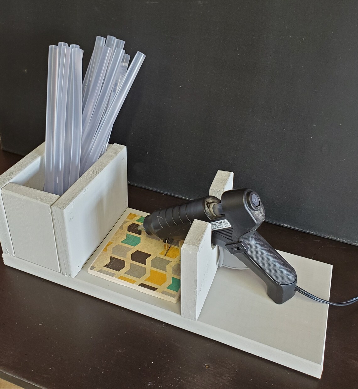 Wooden Glue Gun Holder with Glue Stick Holder Etsy