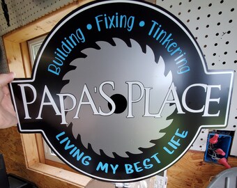 1-sided Custom Sign for Dad's Shop, Papa's Shop, Father's Day Gift