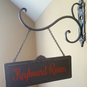 2-Sided 4.5 x 11 Rectangular Metal Room Sign and Bracket with Custom Lettering image 7