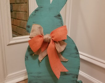 Custom 2 Foot Tall Wooden Bunny for Spring/Easter