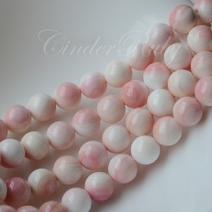 12 mm Pink Conch Shell Beads,Queen Conch shell Round Ball,Mother of Pearl Beads,MOP Beads,Shell Beads,Perfectly Round Beads
