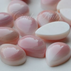 10x14 mm Pink Conch Teardrop Cabochons