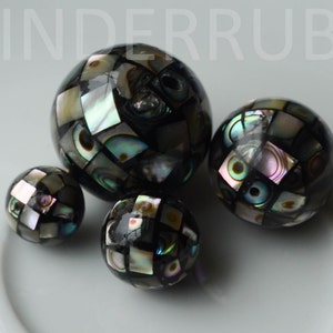 Abalone Paua Shell Round Ball Beads,Mosaic Beads,Mother of Pearl Beads,MOP Beads,Inlay Beads,10 mm/12 mm/14mm/16 mm/18mm/20 mm