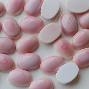 10x14 mm Pink Conch Long Oval Cabochons
