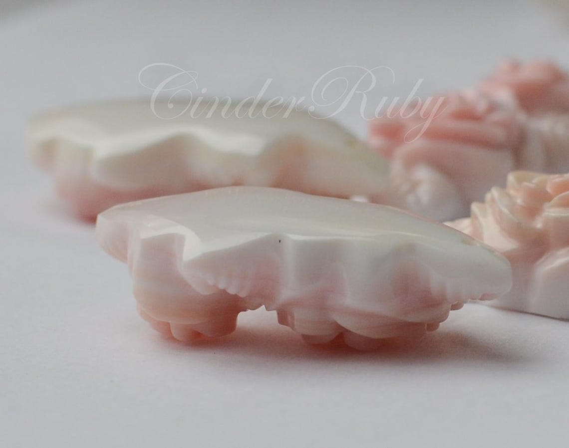 Conch Shell Roses Pink Queen Conch Shell Roses,hand Carved Pink Rose With Leaves for ...