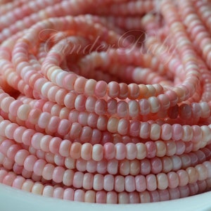 4 mm Queen Conch Crow Roller Beads,  Natural Pink Conch Shell Pony Beads,Pink Shell Drum Beads, Pink Shell Rondelle/Buttons