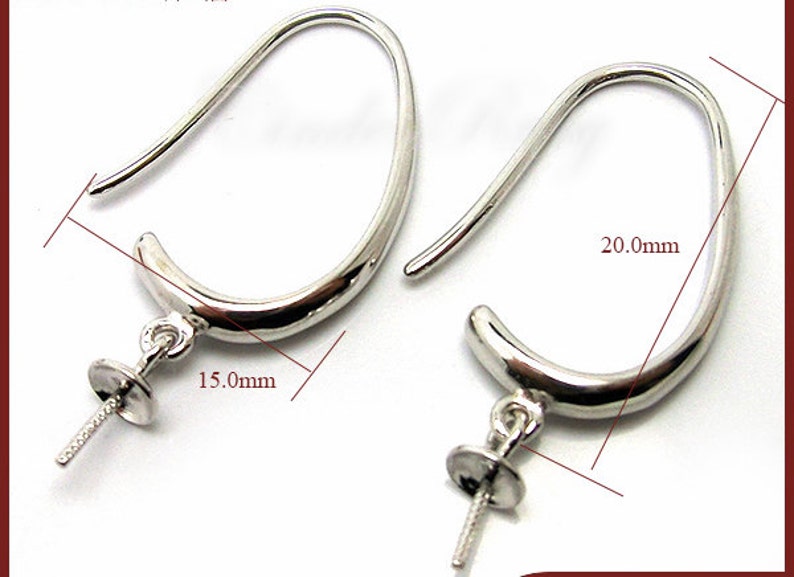 925 Silver Earring Hooks With Peg for Half Drilled Drops Gold Etsy